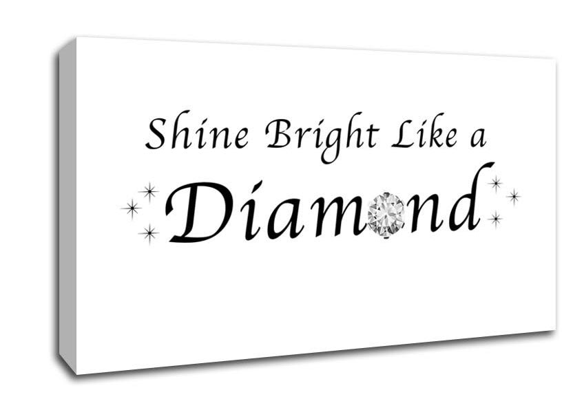 Music Quote Shine Bright Like A Diamond Rihanna White Canvas Wall Art