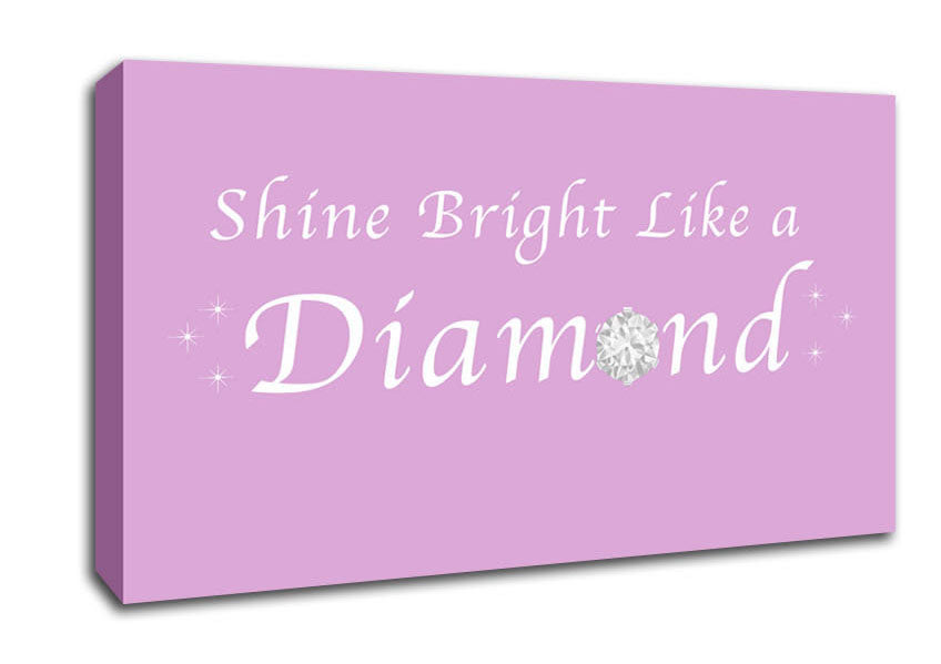 Music Quote Shine Bright Like A Diamond Rihanna Pink Canvas Wall Art