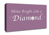 Music Quote Shine Bright Like A Diamond Rihanna Dusty Pink Canvas Wall Art