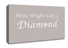 Music Quote Shine Bright Like A Diamond Rihanna Beige Canvas Wall Art
