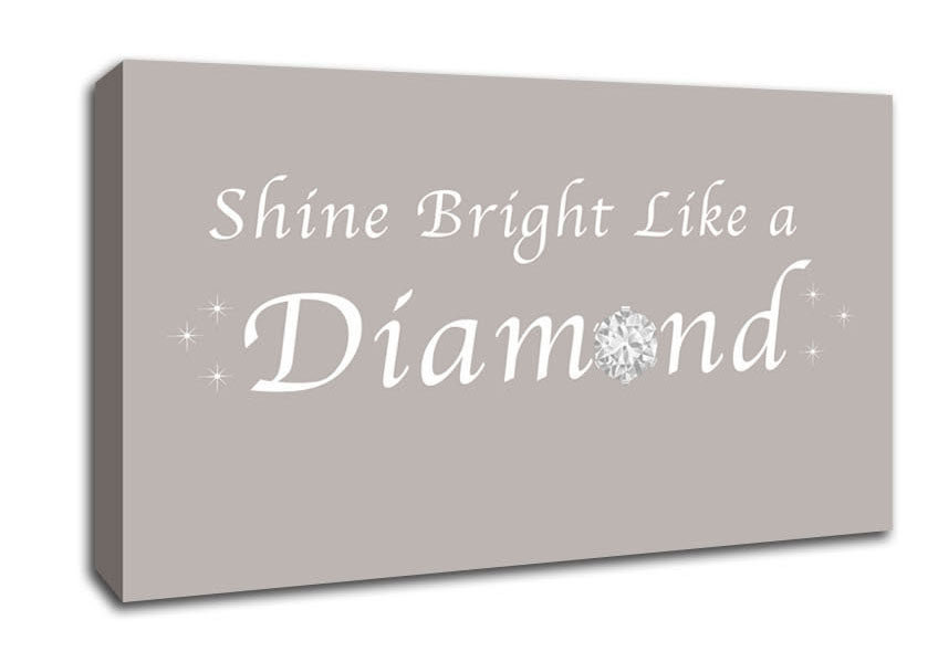 Music Quote Shine Bright Like A Diamond Rihanna Beige Canvas Wall Art