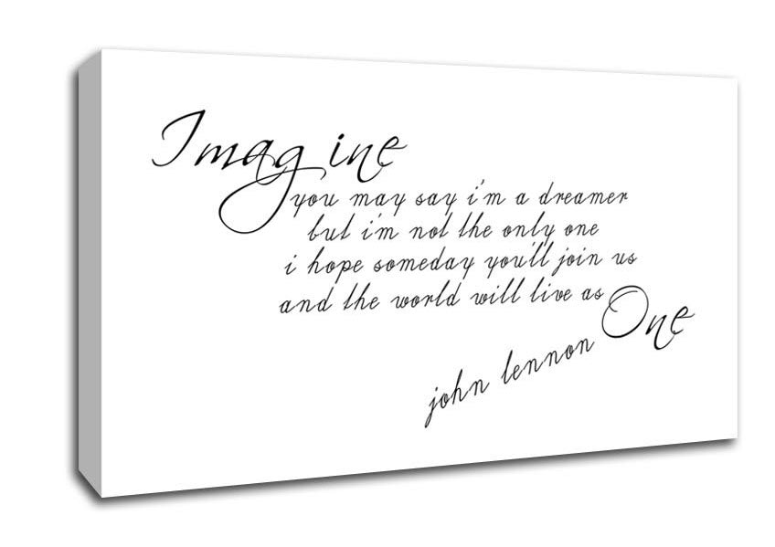 Music Quote Imagine John Lennon White Canvas Wall Art