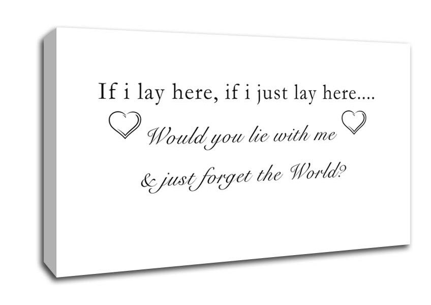 Music Quote If I Lay Here Snow Patrol White Canvas Wall Art
