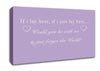 Music Quote If I Lay Here Snow Patrol Lilac Canvas Wall Art