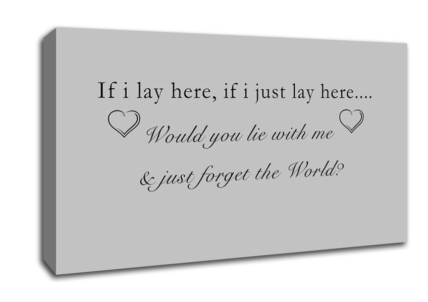 Music Quote If I Lay Here Snow Patrol Grey Canvas Wall Art