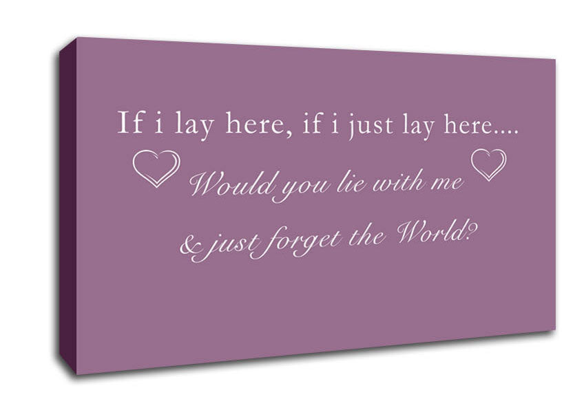 Music Quote If I Lay Here Snow Patrol Dusty Pink Canvas Wall Art