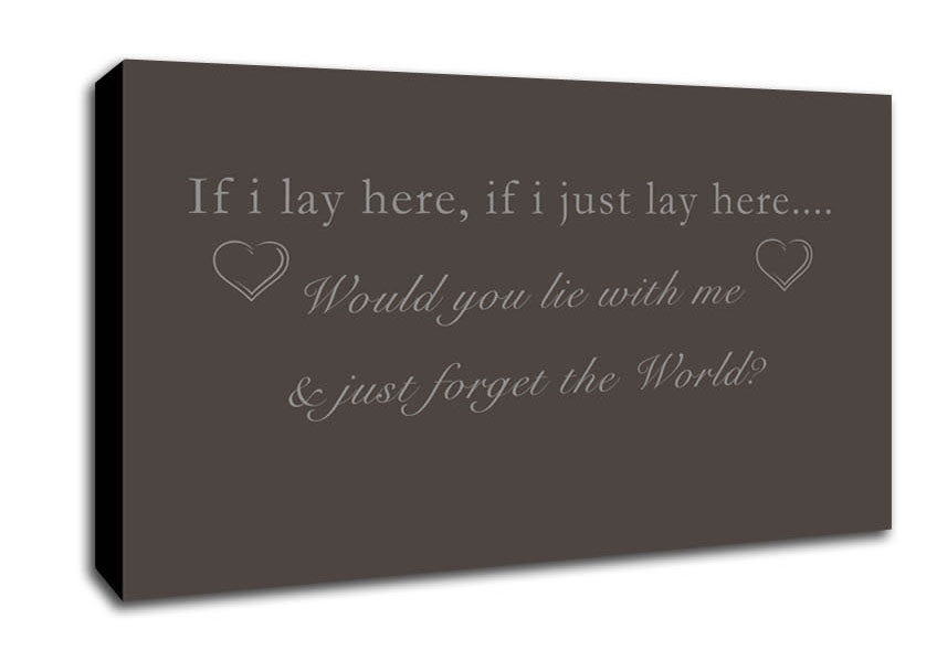 Music Quote If I Lay Here Snow Patrol Chocolate Canvas Wall Art