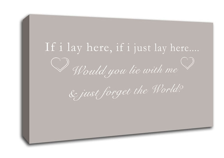 Music Quote If I Lay Here Snow Patrol Beige Canvas Wall Art