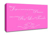 Nursery Quote No Joys On Earth Bring Pleasure Vivid Pink Canvas Wall Art