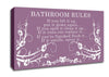 Bathroom Quote Bathroom Rules 2 Dusty Pink Canvas Wall Art