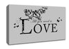 Music Quote All You Need Is Love Grey Canvas Wall Art