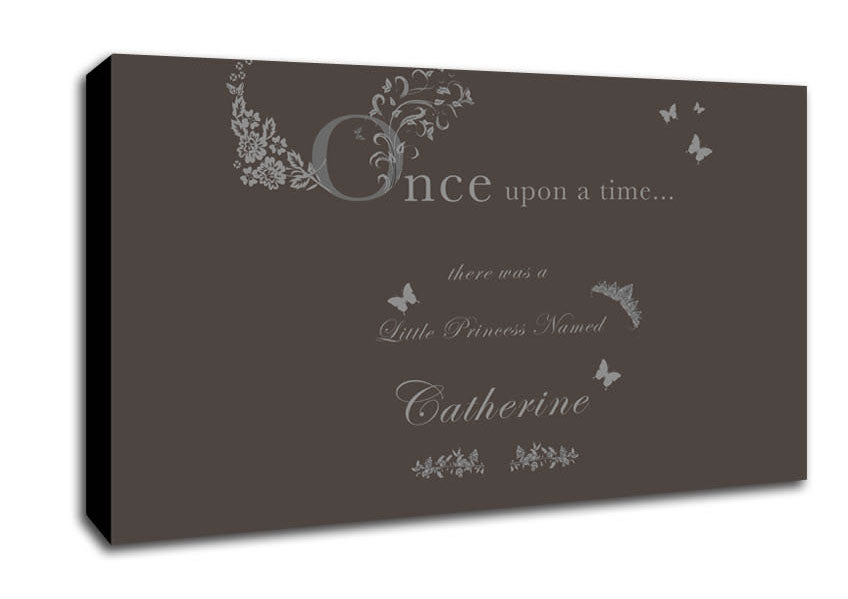 Once Upon A Time Your Name Chocolate Canvas Wall Art