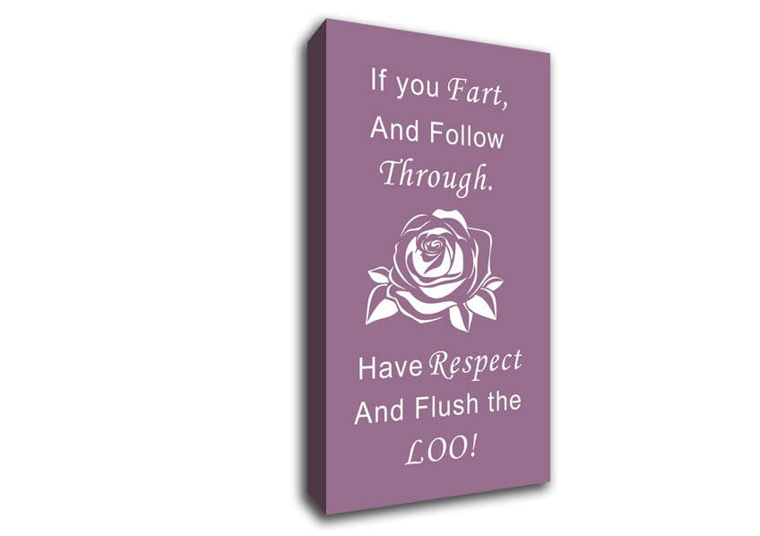 Bathroom Quote If You Fart Dusty Pink Canvas Wall Art