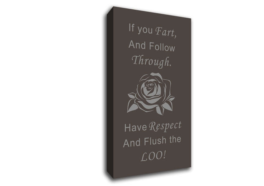 Bathroom Quote If You Fart Chocolate Canvas Wall Art