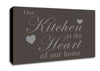 Kitchen Quote Our Kitchen Is The Heart Chocolate Canvas Wall Art