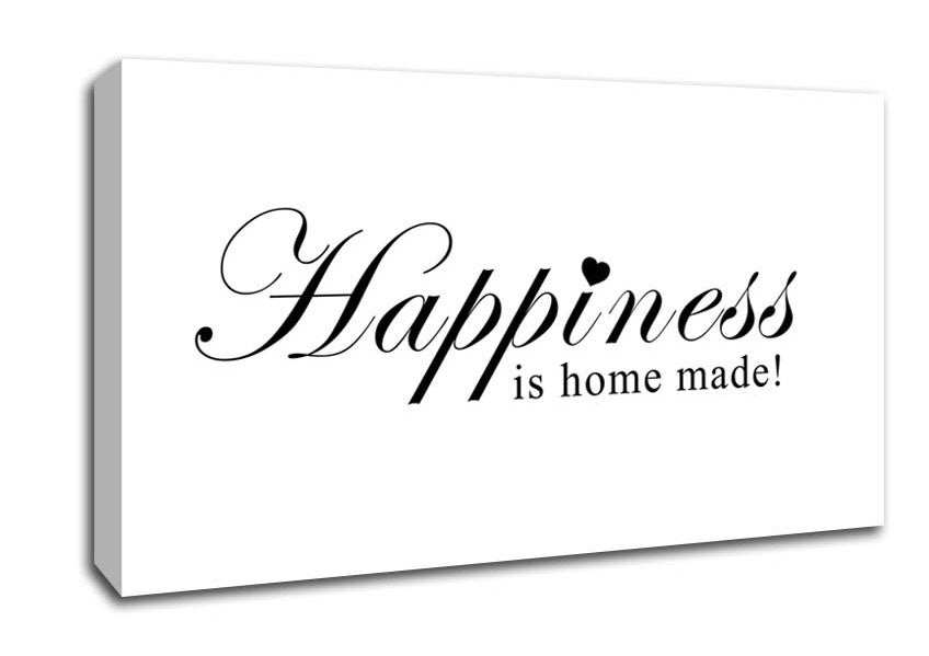 Home Quote Happiness Is Home Made White Canvas Wall Art