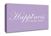 Home Quote Happiness Is Home Made Lilac Canvas Wall Art