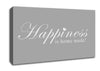 Home Quote Happiness Is Home Made Grey White Canvas Wall Art