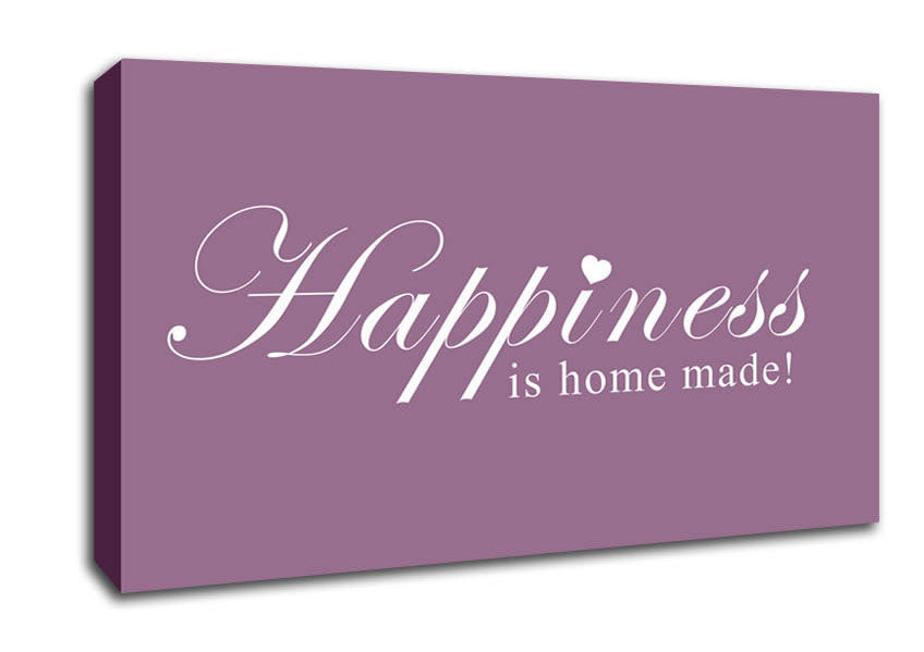 Home Quote Happiness Is Home Made Dusty Pink Canvas Wall Art