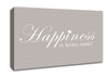 Home Quote Happiness Is Home Made Beige Canvas Wall Art