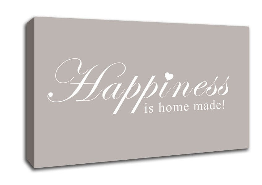 Home Quote Happiness Is Home Made Beige Canvas Wall Art