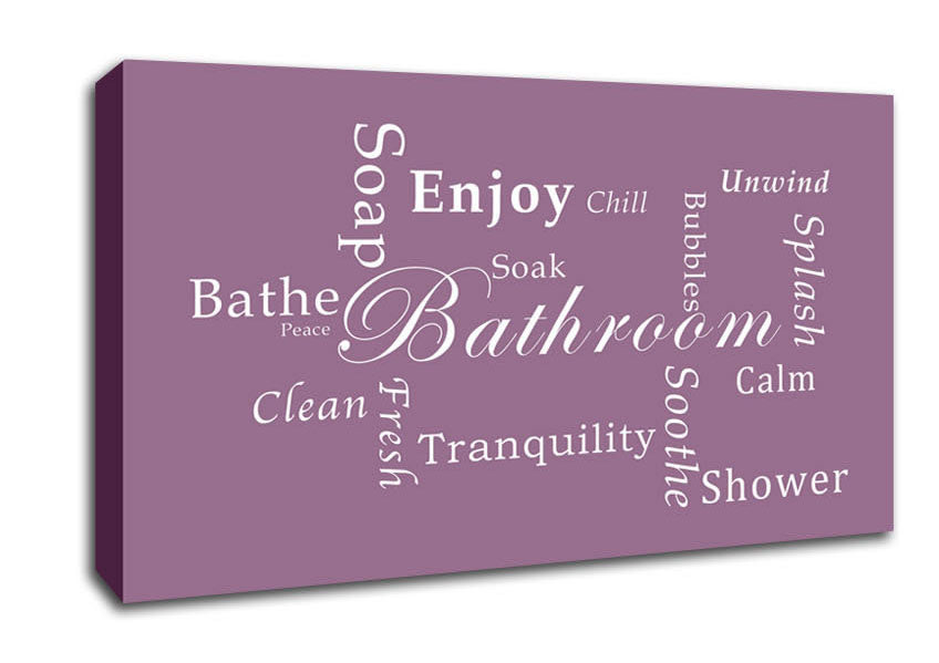 Bathroom Quote Bathroom Tranquility Dusty Pink Canvas Wall Art