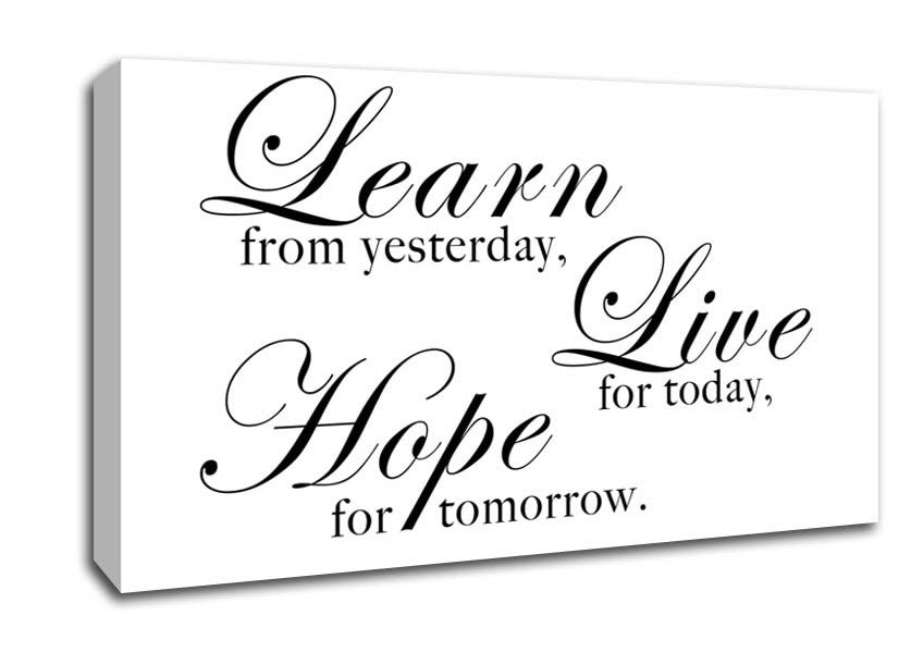 Home Quote Learn Live Hope White Canvas Wall Art