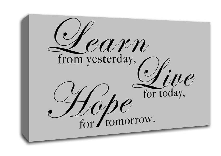 Home Quote Learn Live Hope Grey Canvas Wall Art