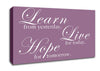 Learn Live Hope Dusty Pink Canvas Wall Art