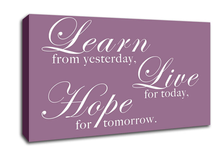 Learn Live Hope Dusty Pink Canvas Wall Art