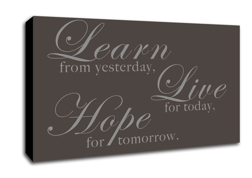 Learn Live Hope Chocolate Canvas Wall Art