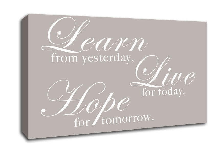 Learn Live Hope Beige Canvas Wall Art