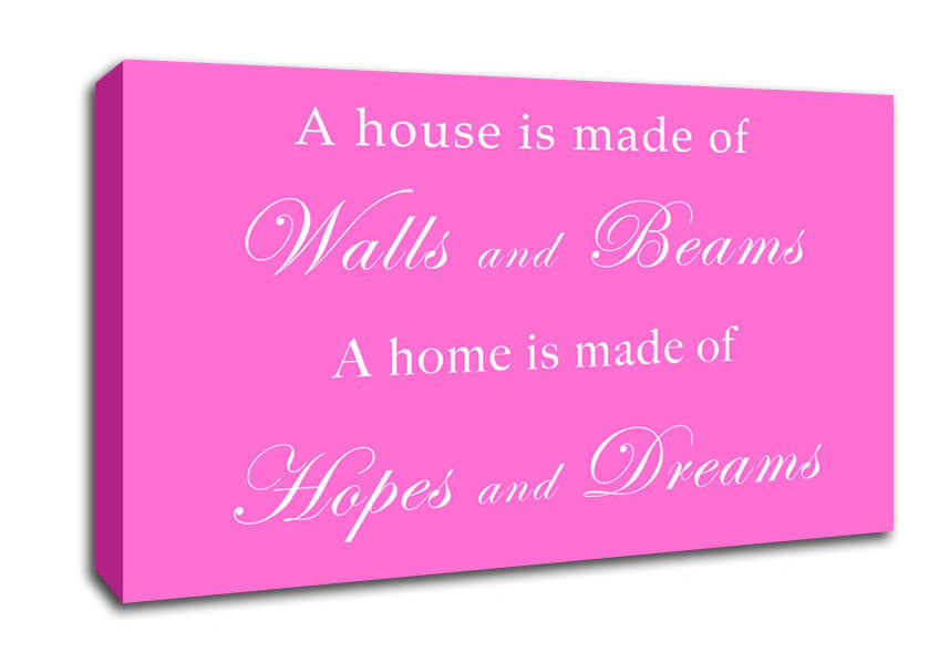Home Quote Walls n Beams Hopes n Dreams Vivid Pink Canvas Wall Art