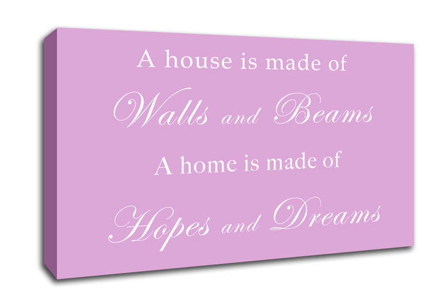 Home Quote Walls n Beams Hopes n Dreams Pink Canvas Wall Art