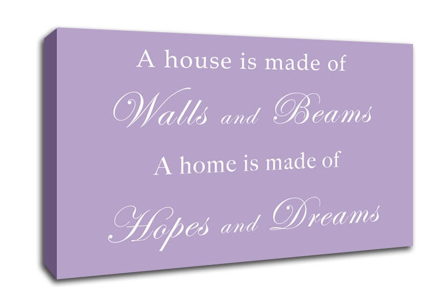 Home Quote Walls n Beams Hopes n Dreams Lilac Canvas Wall Art
