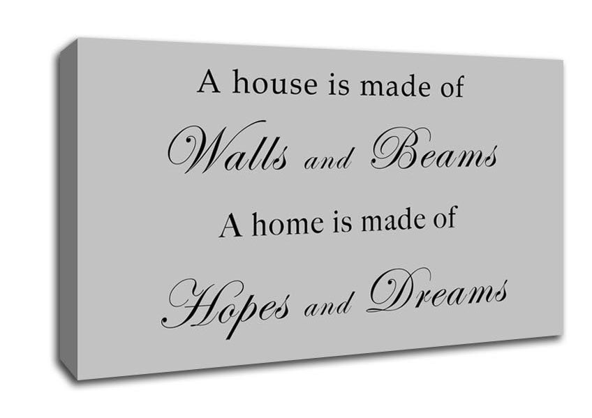 Home Quote Walls n Beams Hopes n Dreams Grey Canvas Wall Art