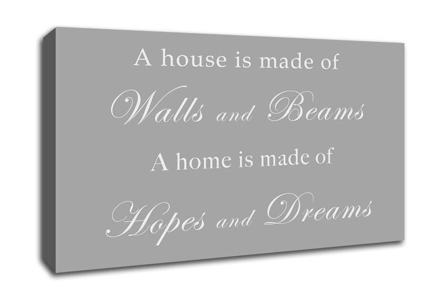 Home Quote Walls n Beams Hopes n Dreams Grey White Canvas Wall Art