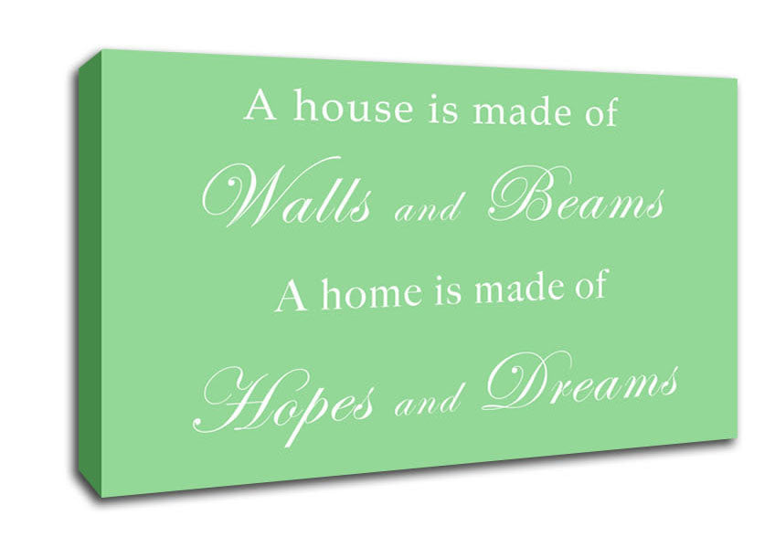 Home Quote Walls n Beams Hopes n Dreams Green Canvas Wall Art