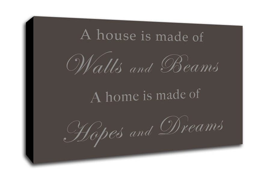 Home Quote Walls n Beams Hopes n Dreams Chocolate Canvas Wall Art