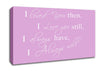 Love Quote I Loved You Then I Love You Still Pink Canvas Wall Art