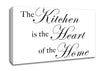 Kitchen Quote The Kitchen Is The Heart Of The Home White Canvas Wall Art