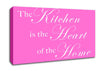 Kitchen Quote The Kitchen Is The Heart Of The Home Vivid Pink Canvas Wall Art