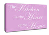 Kitchen Quote The Kitchen Is The Heart Of The Home Pink Canvas Wall Art