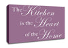 Kitchen Quote The Kitchen Is The Heart Of The Home Dusty Pink Canvas Wall Art