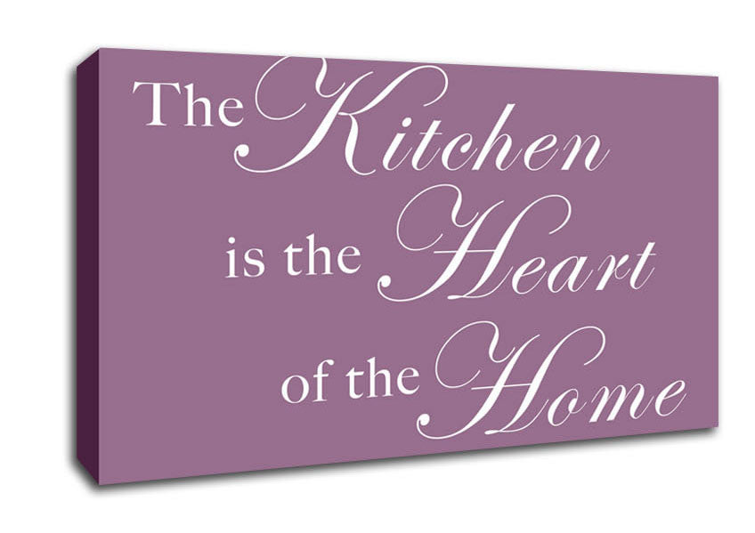 Kitchen Quote The Kitchen Is The Heart Of The Home Dusty Pink Canvas Wall Art