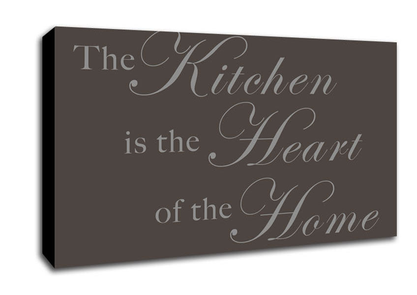 Kitchen Quote The Kitchen Is The Heart Of The Home Chocolate Canvas Wall Art