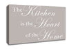 Kitchen Quote The Kitchen Is The Heart Of The Home Beige Canvas Wall Art