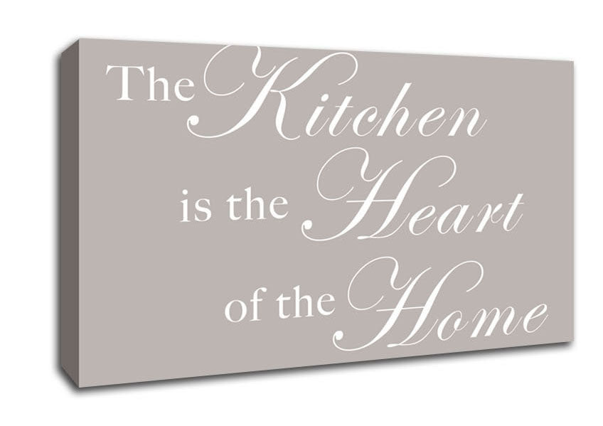 Kitchen Quote The Kitchen Is The Heart Of The Home Beige Canvas Wall Art