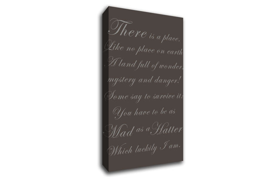 Alice In Wonderland As Mad As A Hatter Chocolate Canvas Wall Art