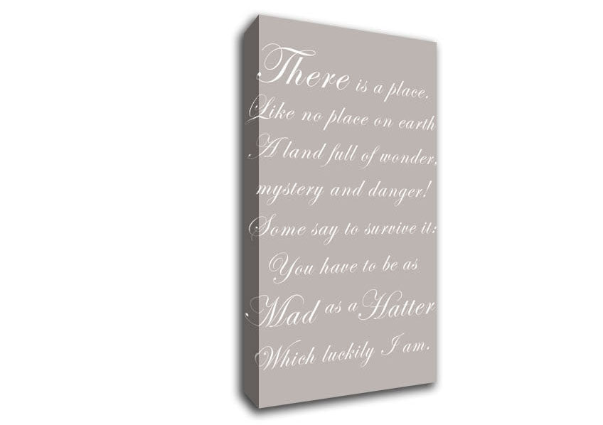 Alice In Wonderland As Mad As A Hatter Beige Canvas Wall Art